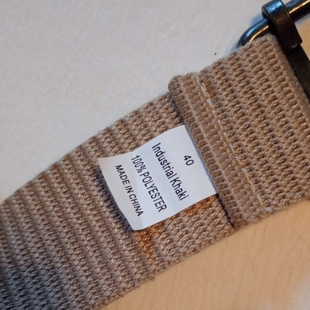 Tan and Black Ribbed Texture Belt